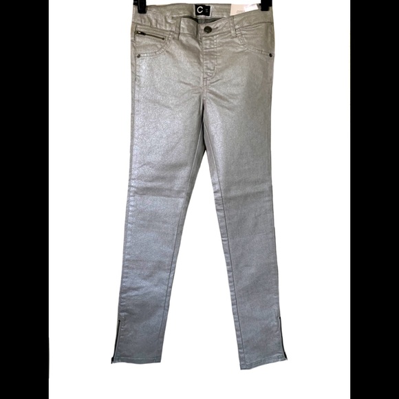 C Skinny Zipper Ankle Adjustable Waist Denim - Picture 1 of 4